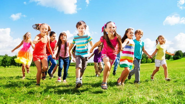 kids running outside