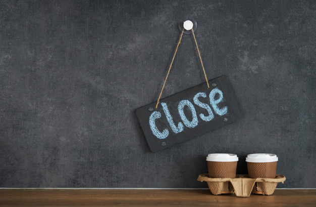 close on cafe or restaurant