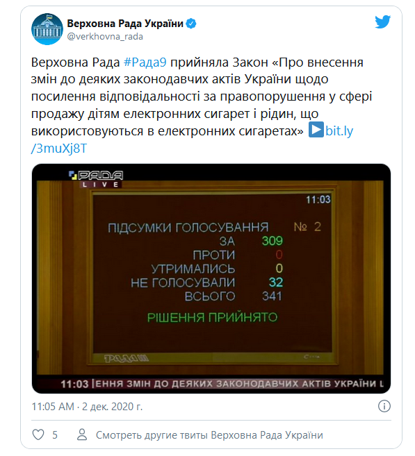 Screenshot 2020 12 02 Рада запретила продажу электронных сигарет лицам до 18 лет