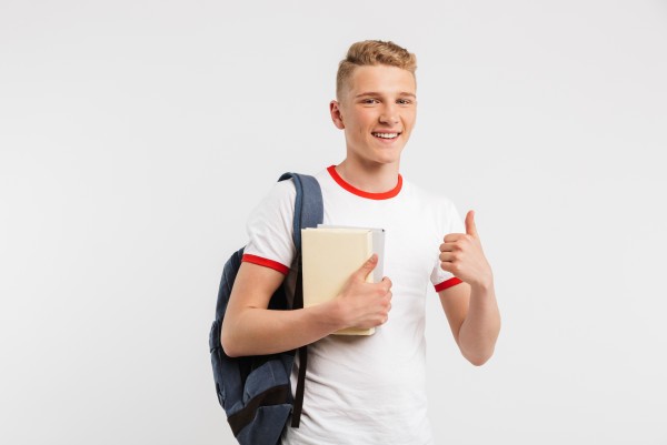 happy male student